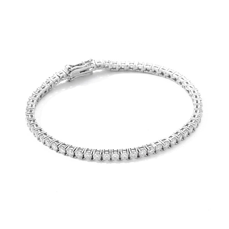 10 Points Moissanite Bracelet Tennis Chain S925 Sterling Silver.